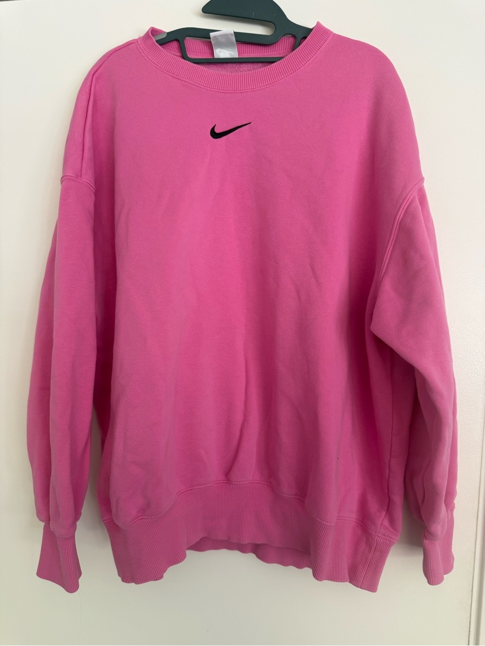 Nike Pink Crewneck Pullover with Black Swoosh